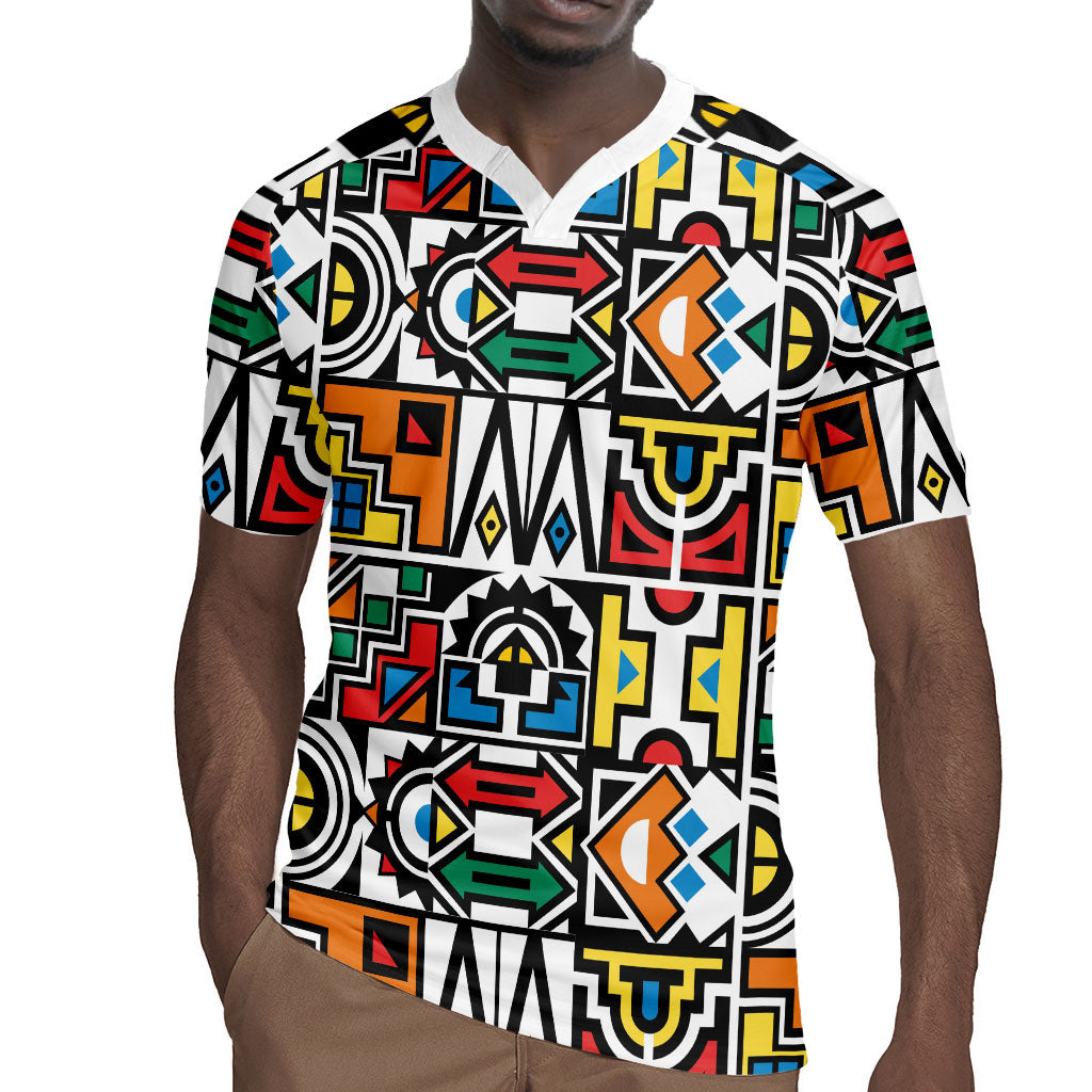African Geometric Ndebele Patterns Rugby Jersey
