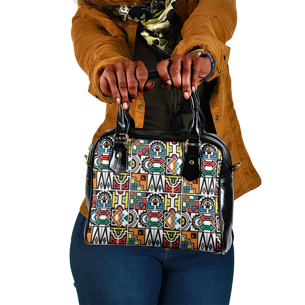 African Geometric Ndebele Patterns Shoulder Handbag