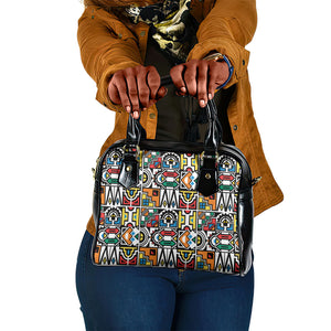 African Geometric Ndebele Patterns Shoulder Handbag