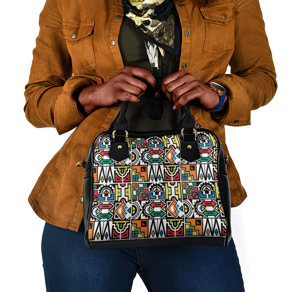African Geometric Ndebele Patterns Shoulder Handbag