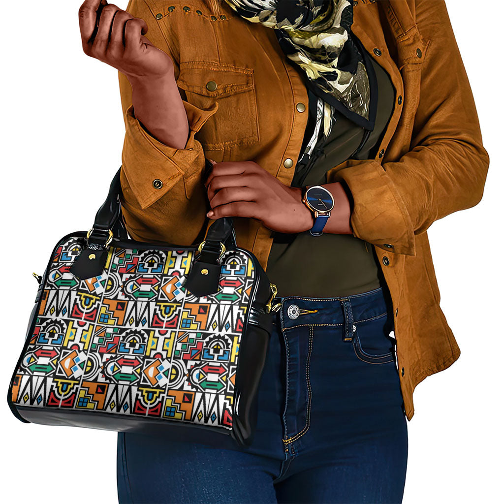 African Geometric Ndebele Patterns Shoulder Handbag
