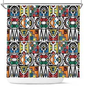 African Geometric Ndebele Patterns Shower Curtain