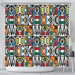 African Geometric Ndebele Patterns Shower Curtain