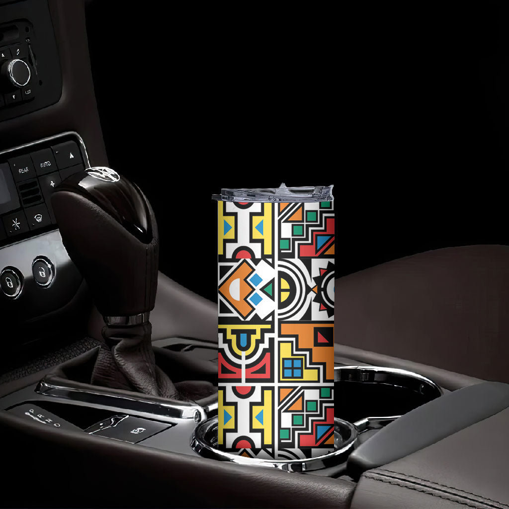 African Geometric Ndebele Patterns Skinny Tumbler