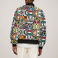 African Geometric Ndebele Patterns Sleeve Zip Bomber Jacket