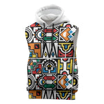 African Geometric Ndebele Patterns Sleeveless Hoodie
