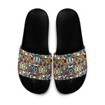 African Geometric Ndebele Patterns Slide Sandals