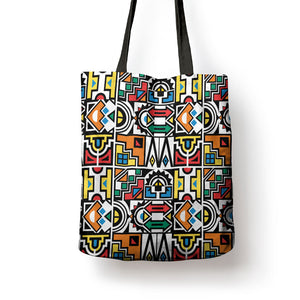 African Geometric Ndebele Patterns Tote Bag