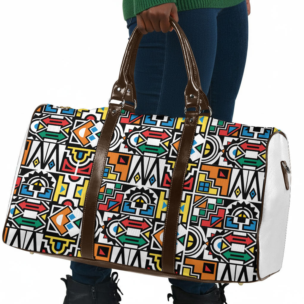 African Geometric Ndebele Patterns Travel Bag