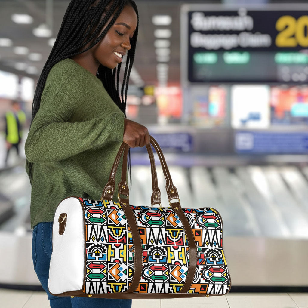 African Geometric Ndebele Patterns Travel Bag