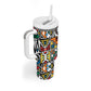African Geometric Ndebele Patterns Tumbler With Handle