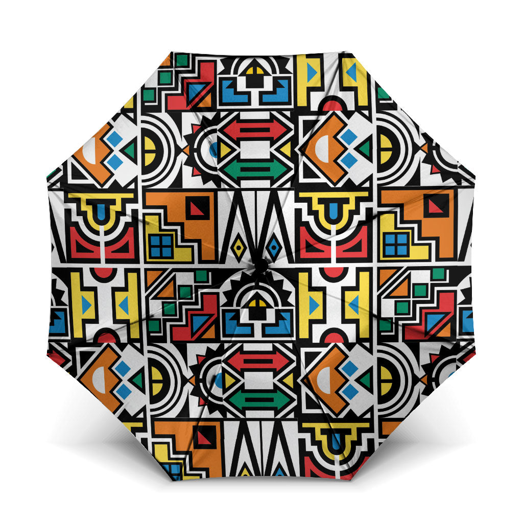 African Geometric Ndebele Patterns Umbrella