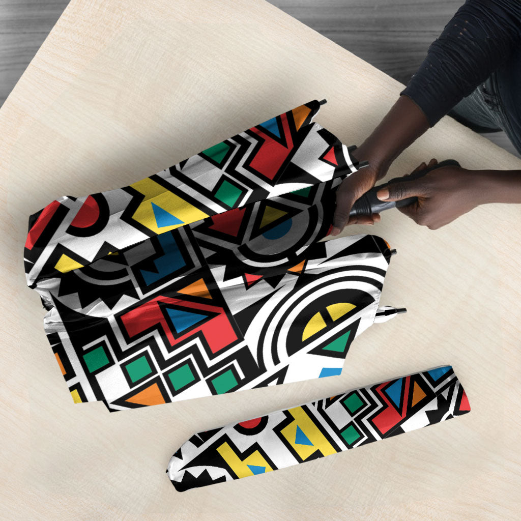 African Geometric Ndebele Patterns Umbrella