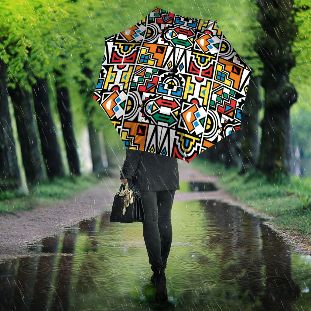 African Geometric Ndebele Patterns Umbrella