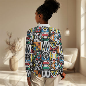 African Geometric Ndebele Patterns Women Casual Shirt