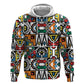 African Geometric Ndebele Patterns Zip Hoodie