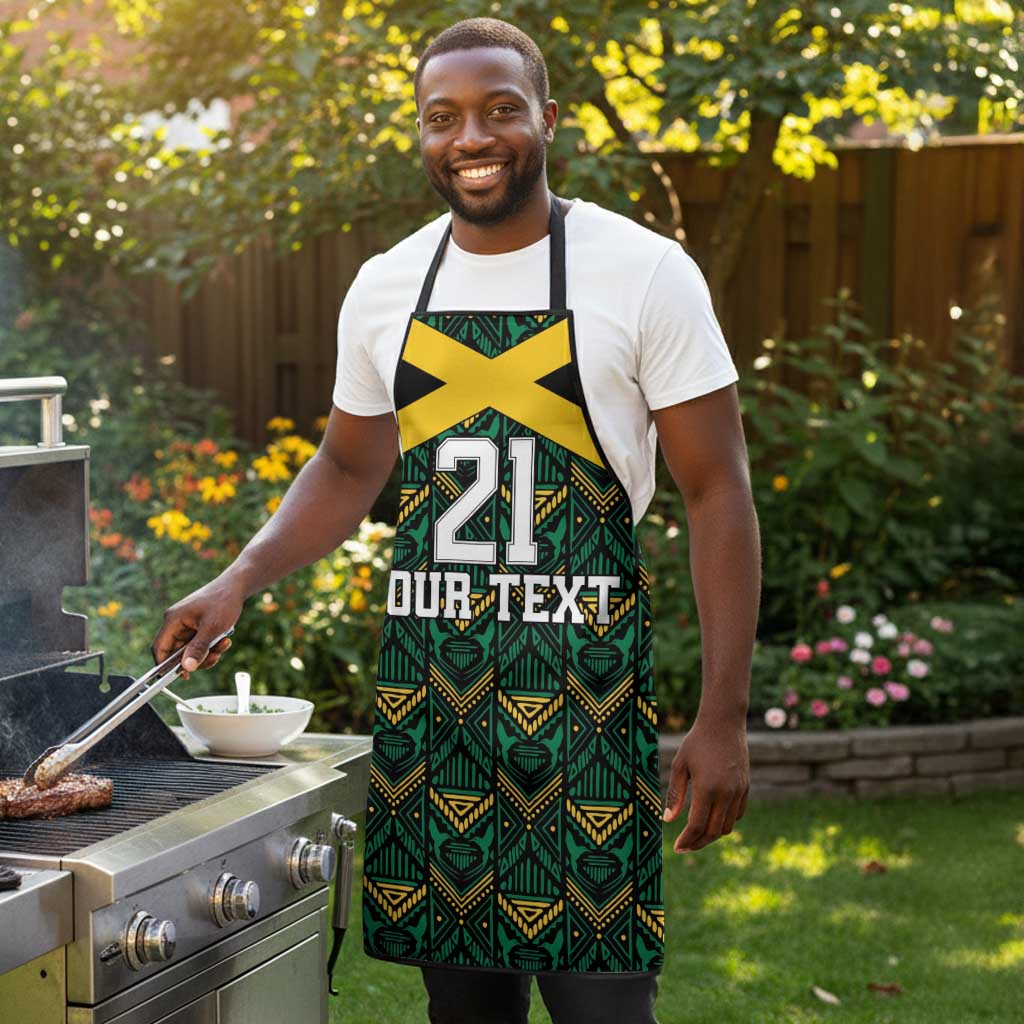 Afro-Jamaicans Football Custom Apron Black Ethnic Motifs