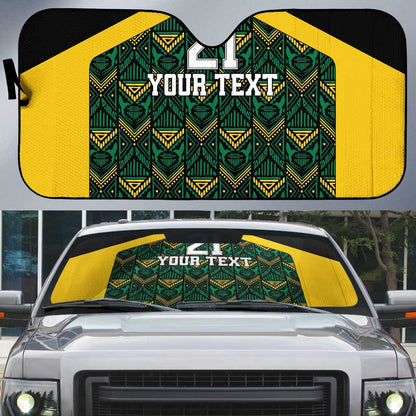 Afro-Jamaicans Football Custom Auto Sun Shade Black Ethnic Motifs