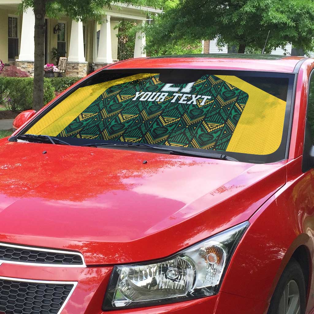 Afro-Jamaicans Football Custom Auto Sun Shade Black Ethnic Motifs