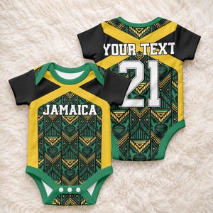 Afro-Jamaicans Football Custom Baby Onesie Black Ethnic Motifs