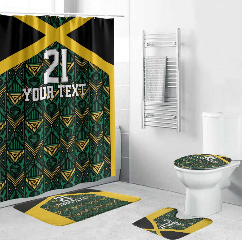 Afro-Jamaicans Football Custom Bathroom Set Black Ethnic Motifs