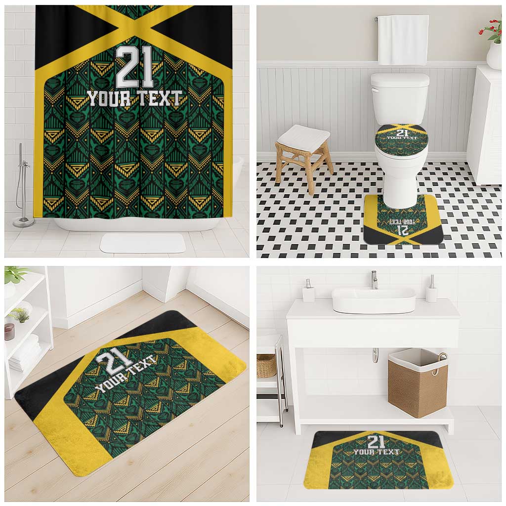 Afro-Jamaicans Football Custom Bathroom Set Black Ethnic Motifs
