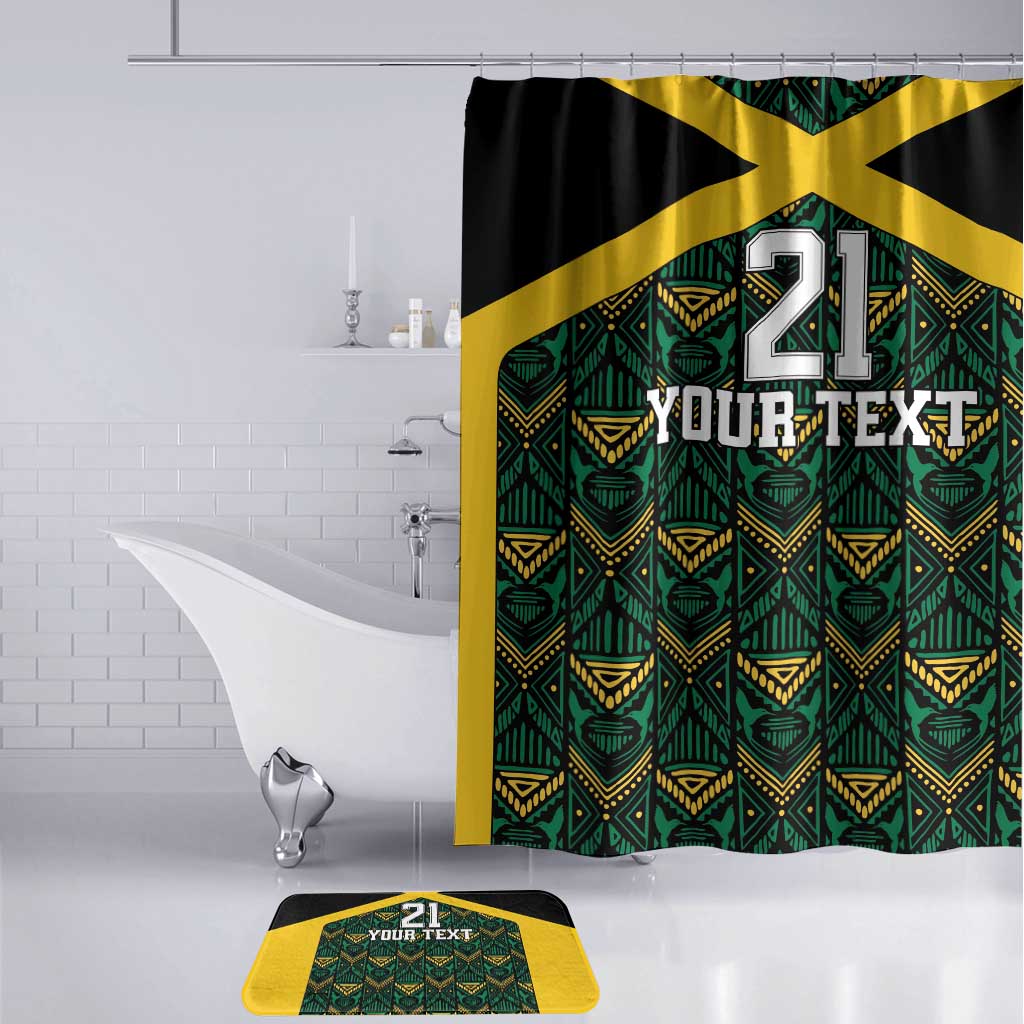 Afro-Jamaicans Football Custom Bathroom Set Black Ethnic Motifs