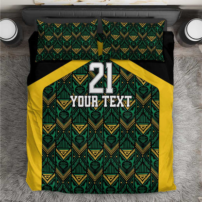 Afro-Jamaicans Football Custom Bedding Set Black Ethnic Motifs