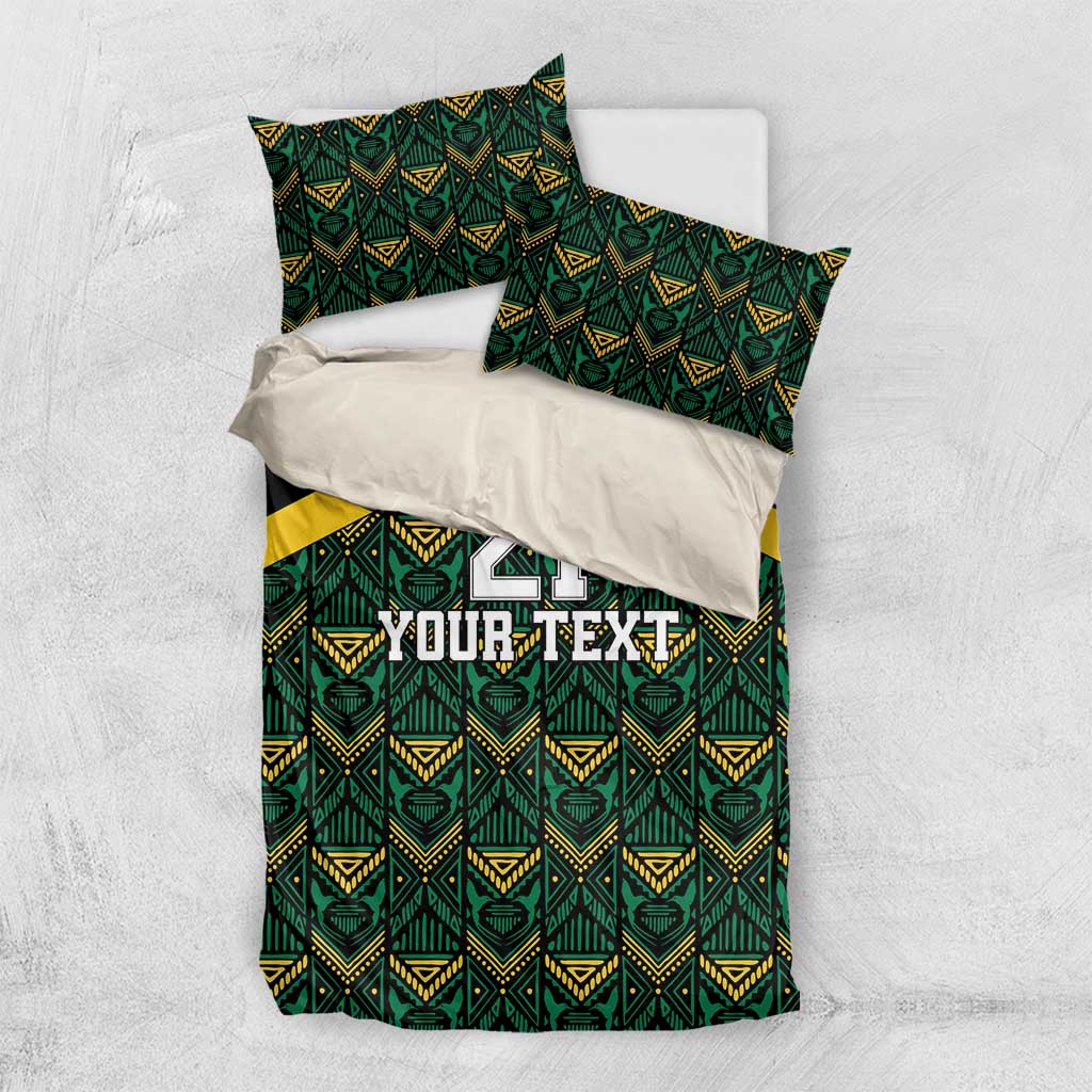 Afro-Jamaicans Football Custom Bedding Set Black Ethnic Motifs