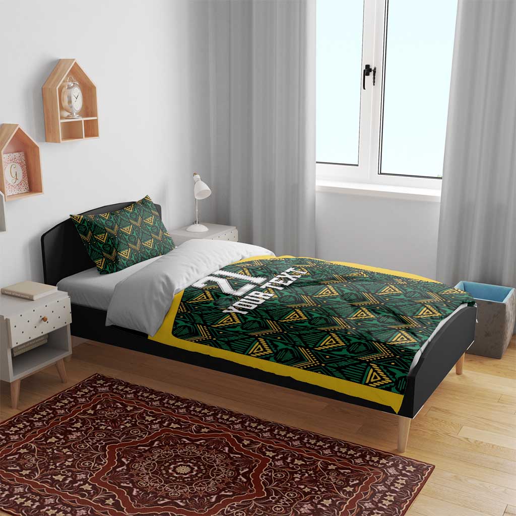 Afro-Jamaicans Football Custom Bedding Set Black Ethnic Motifs