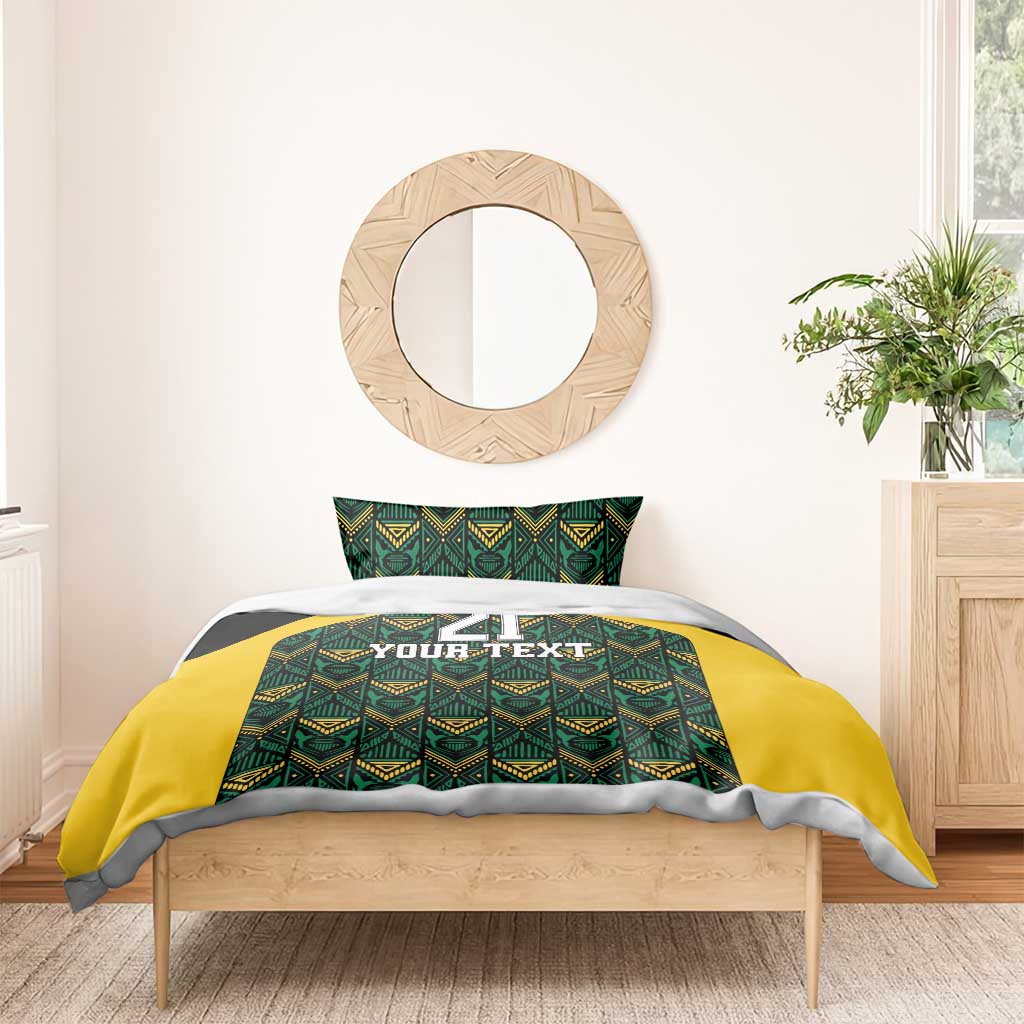 Afro-Jamaicans Football Custom Bedding Set Black Ethnic Motifs