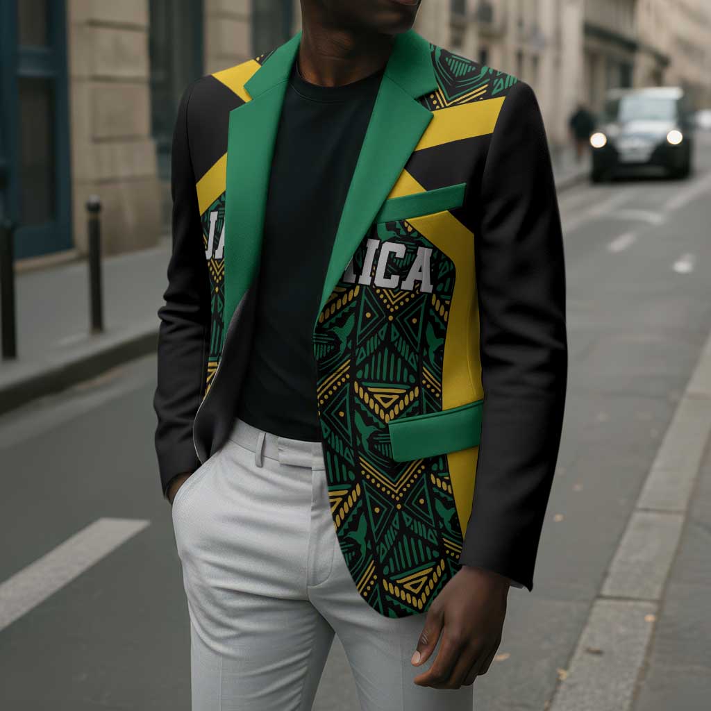 Afro-Jamaicans Football Custom Blazer Black Ethnic Motifs