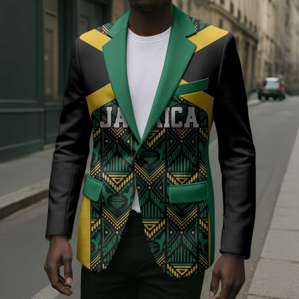 Afro-Jamaicans Football Custom Blazer Black Ethnic Motifs