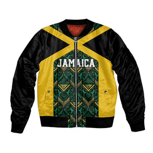Afro-Jamaicans Football Custom Bomber Jacket Black Ethnic Motifs