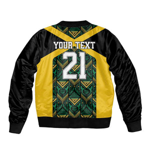 Afro-Jamaicans Football Custom Bomber Jacket Black Ethnic Motifs