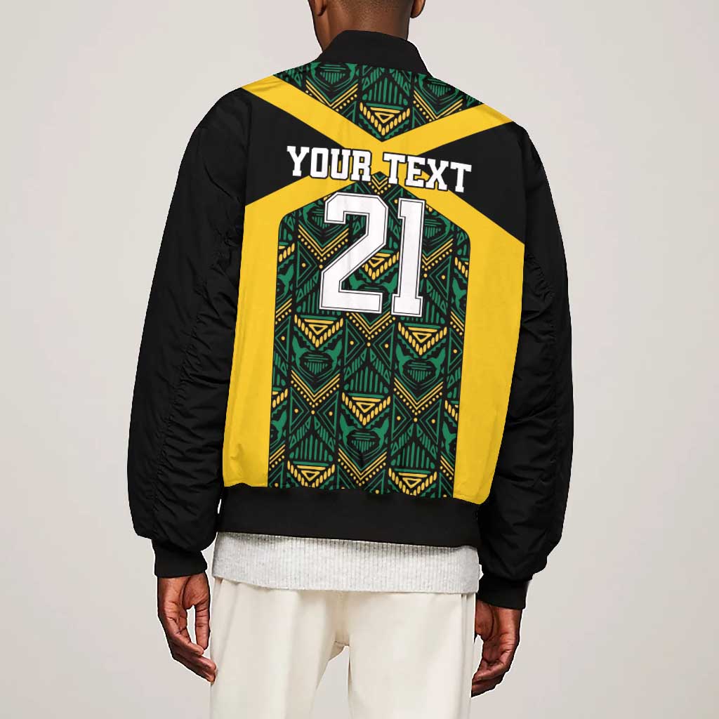 Afro-Jamaicans Football Custom Bomber Jacket Black Ethnic Motifs