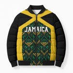 Afro-Jamaicans Football Custom Bomber Puffer Jacket Black Ethnic Motifs