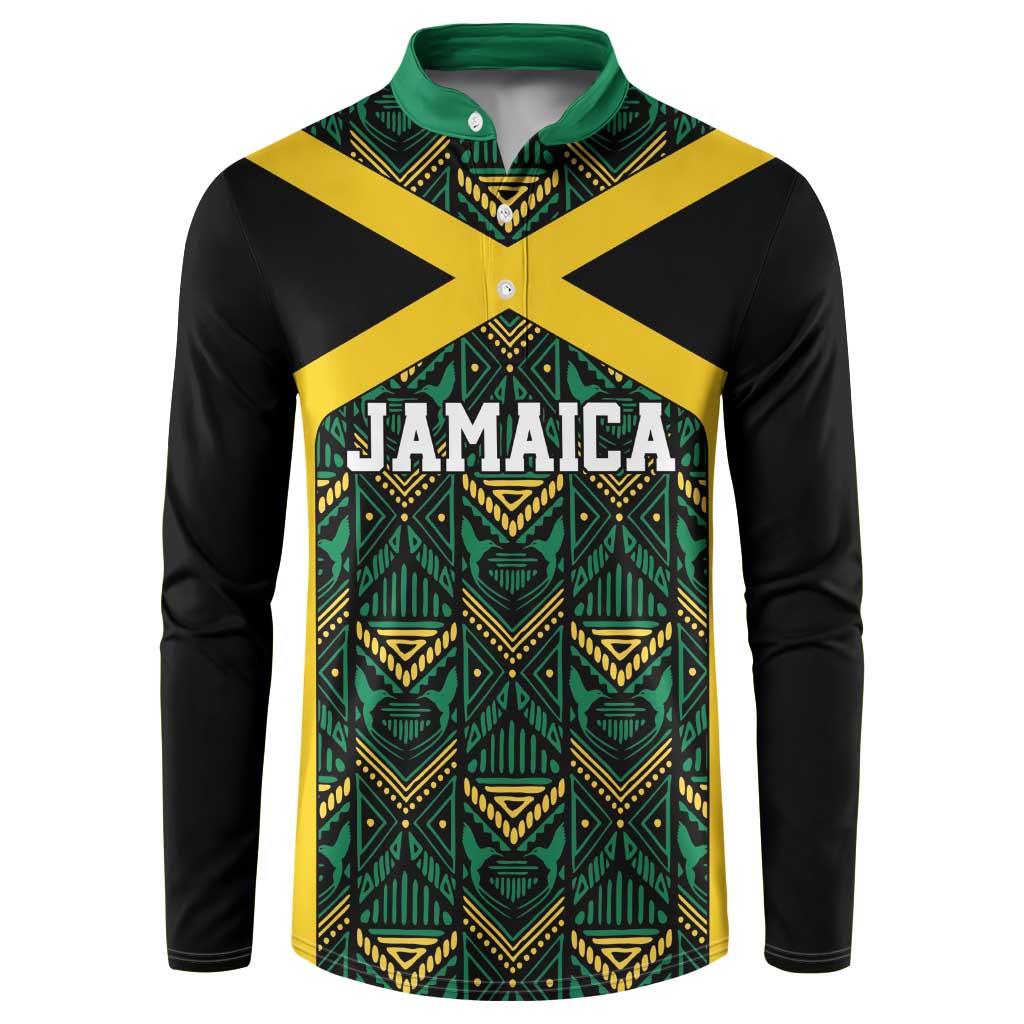 Afro-Jamaicans Football Custom Button Sweatshirt Black Ethnic Motifs