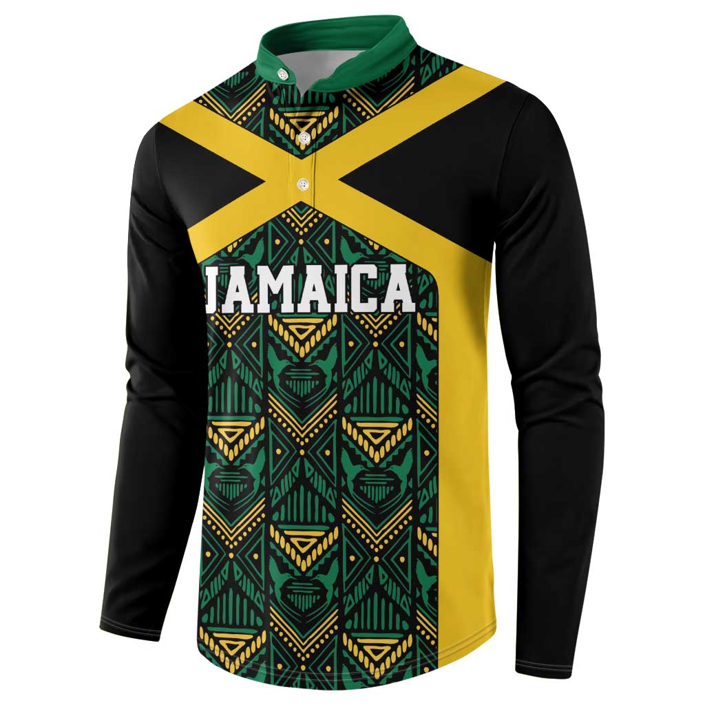 Afro-Jamaicans Football Custom Button Sweatshirt Black Ethnic Motifs