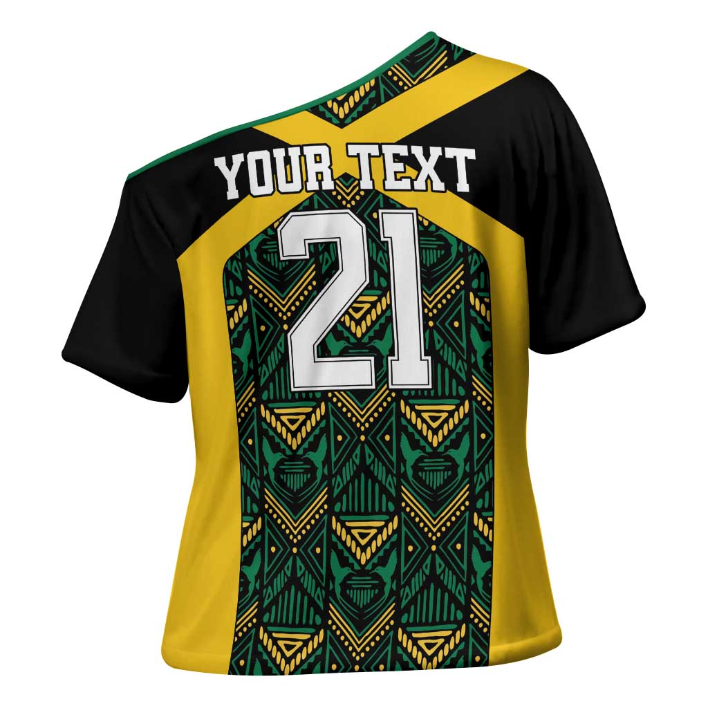 Afro-Jamaicans Football Custom Cross Shoulder Shirt Black Ethnic Motifs