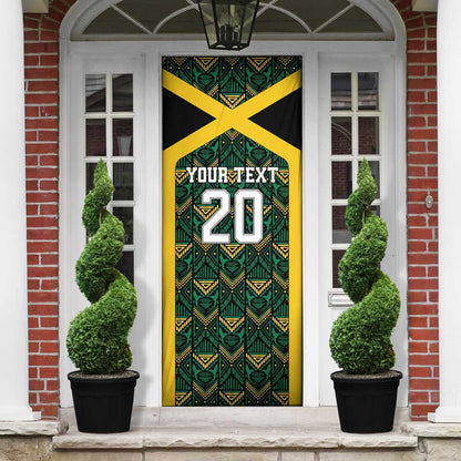Afro-Jamaicans Football Custom Door Cover Black Ethnic Motifs