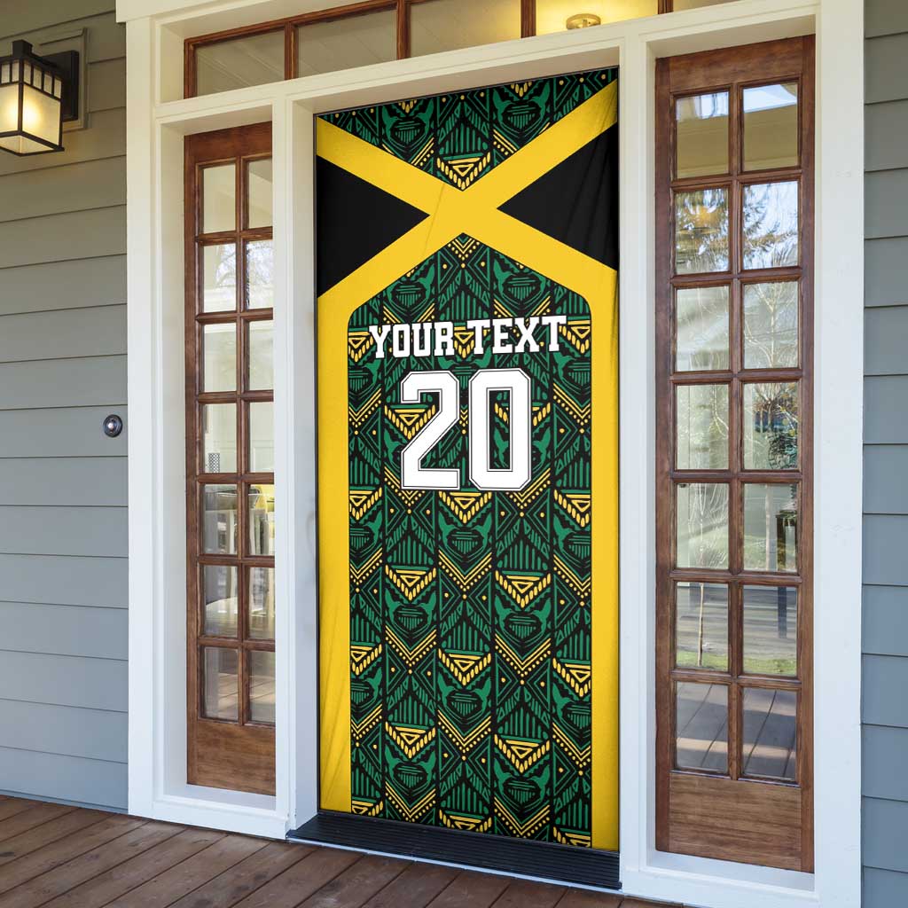 Afro-Jamaicans Football Custom Door Cover Black Ethnic Motifs