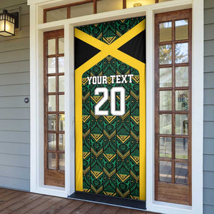 Afro-Jamaicans Football Custom Door Cover Black Ethnic Motifs