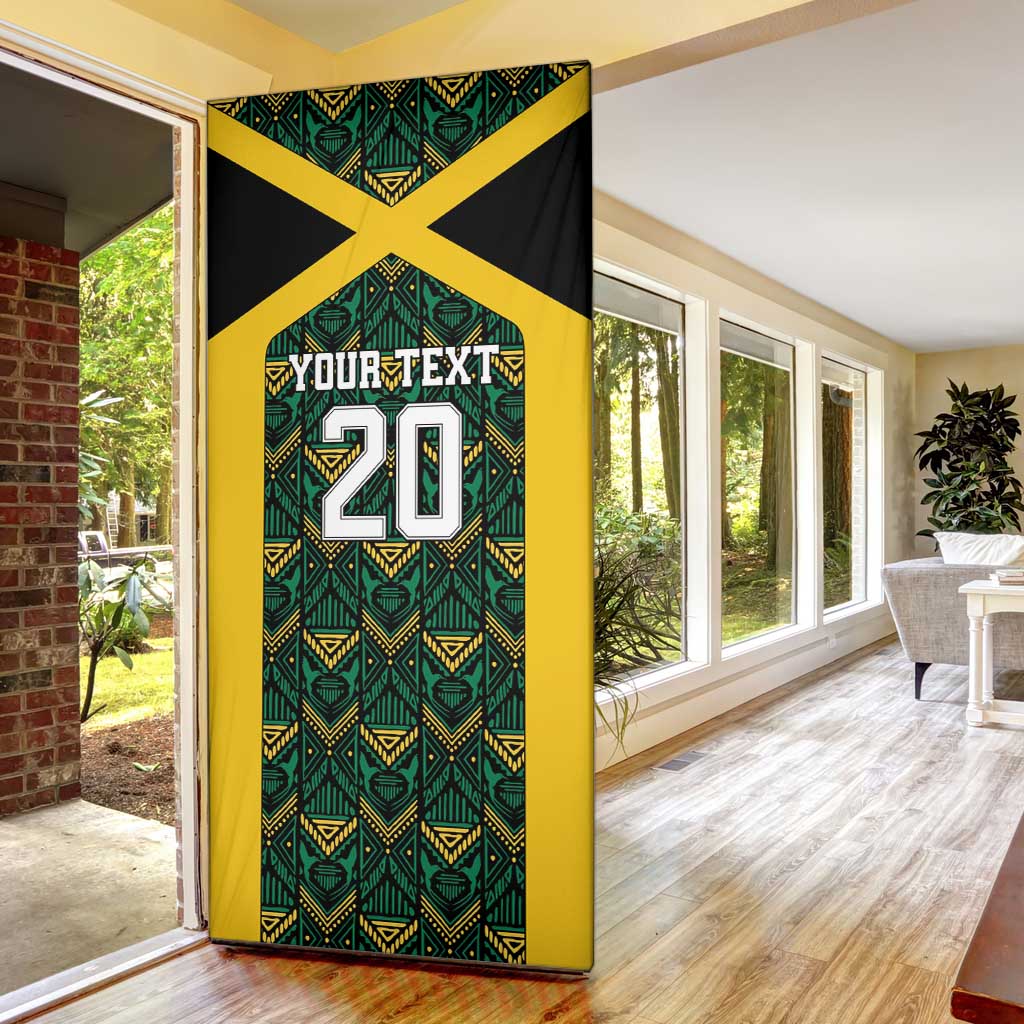Afro-Jamaicans Football Custom Door Cover Black Ethnic Motifs