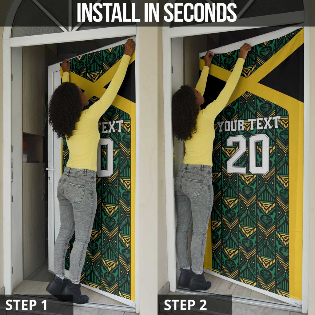 Afro-Jamaicans Football Custom Door Cover Black Ethnic Motifs