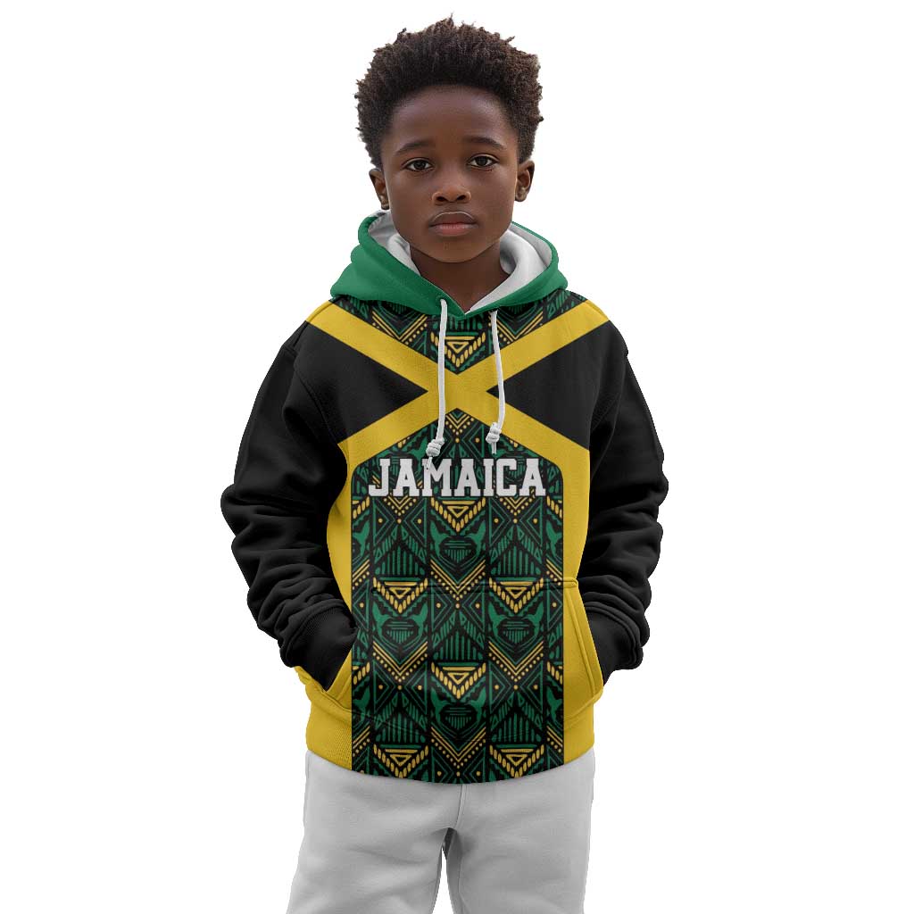 Afro-Jamaicans Football Custom Kid Hoodie Black Ethnic Motifs