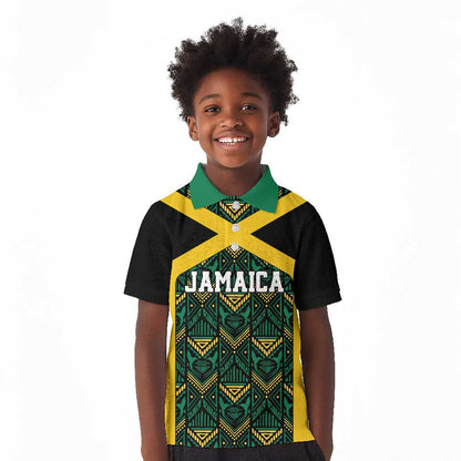 Afro-Jamaicans Football Custom Kid Polo Shirt Black Ethnic Motifs