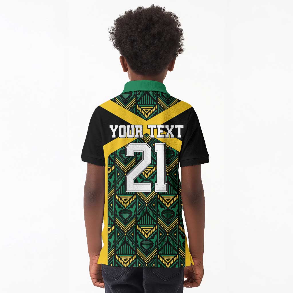 Afro-Jamaicans Football Custom Kid Polo Shirt Black Ethnic Motifs