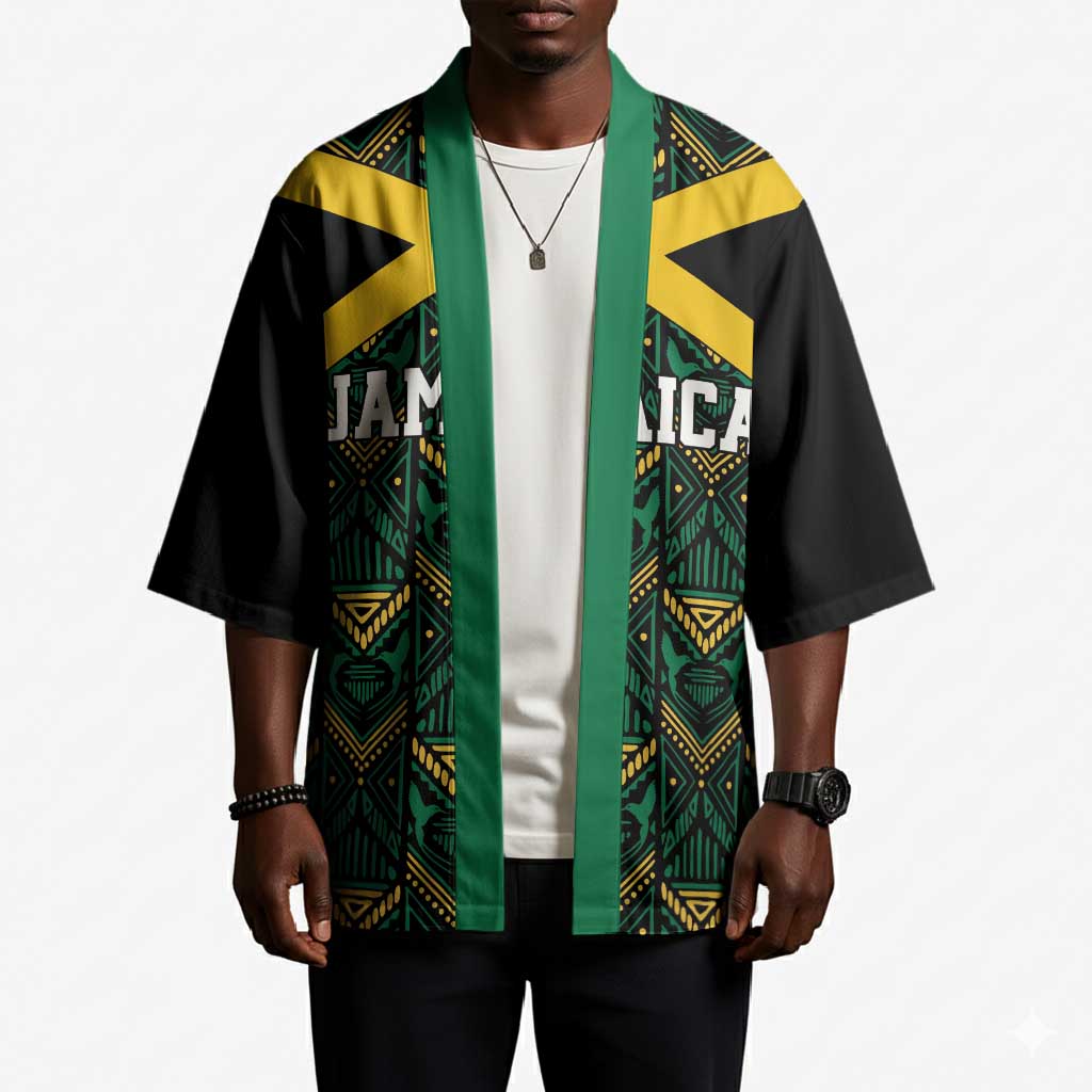 Afro-Jamaicans Football Custom Kimono Black Ethnic Motifs
