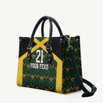 Afro-Jamaicans Football Custom Leather Bag Black Ethnic Motifs